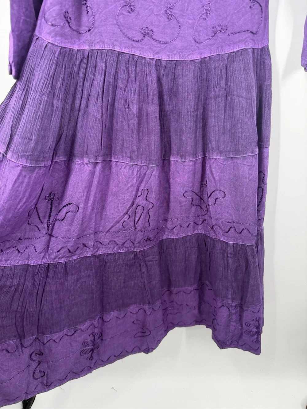 Vintage Whimsy Goth Purple Maxi Long sleeve dress - Picture 12 of 12